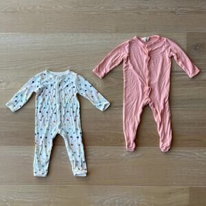 Kyte Baby 2 Snap Rompers Pajamas Footie 3-6 months Polka Dot Pink